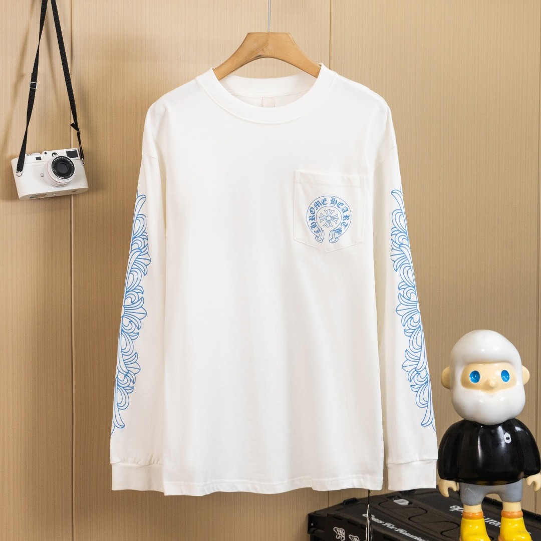Chrome Hearts クロムハーツ こだわりのウォッシュ加工 立体プリント 長袖Tシャツ