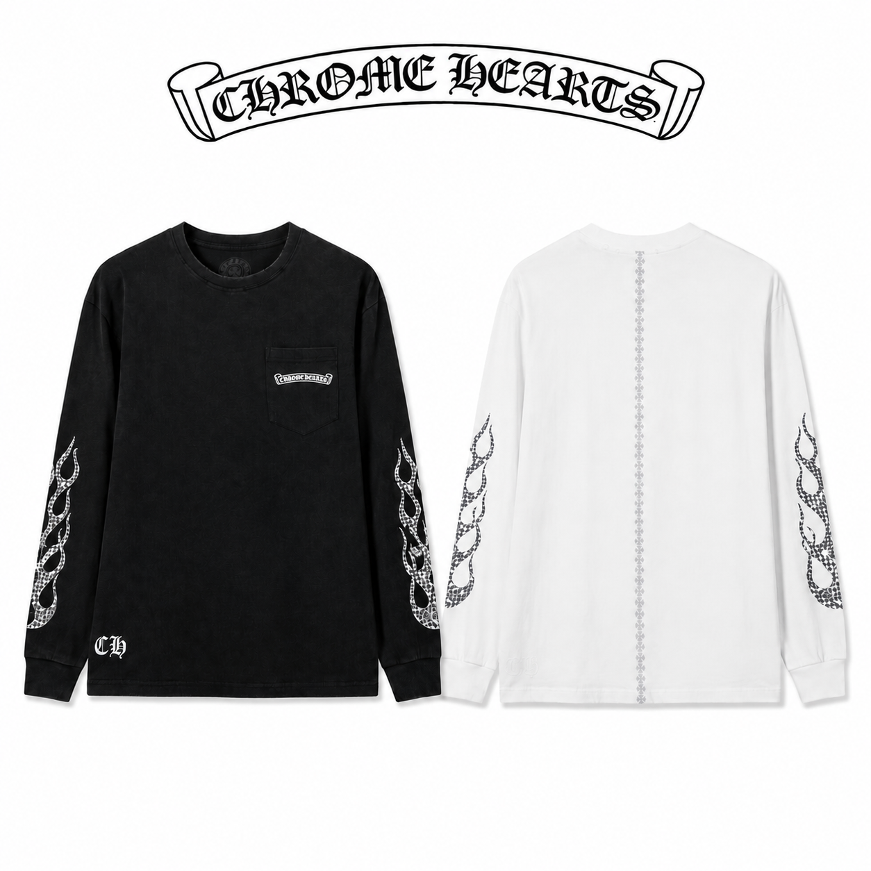 CHROME HEARTS クロムハーツ 26SS 春夏 新作 ロングスリーブTシャツ ユニセックス ウォッシュドブラック