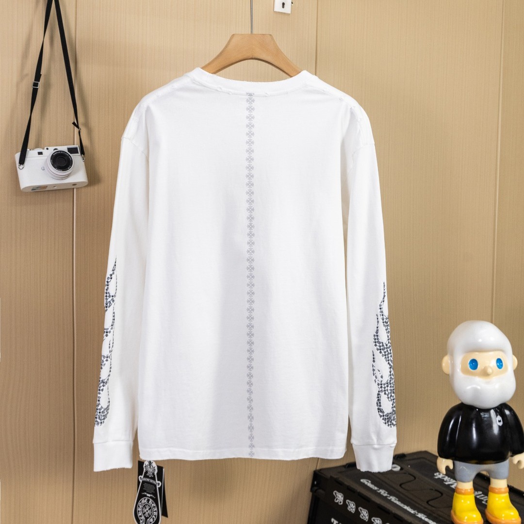 Chrome Hearts クロムハーツ 長袖Tシャツ ブラック/ホワイト