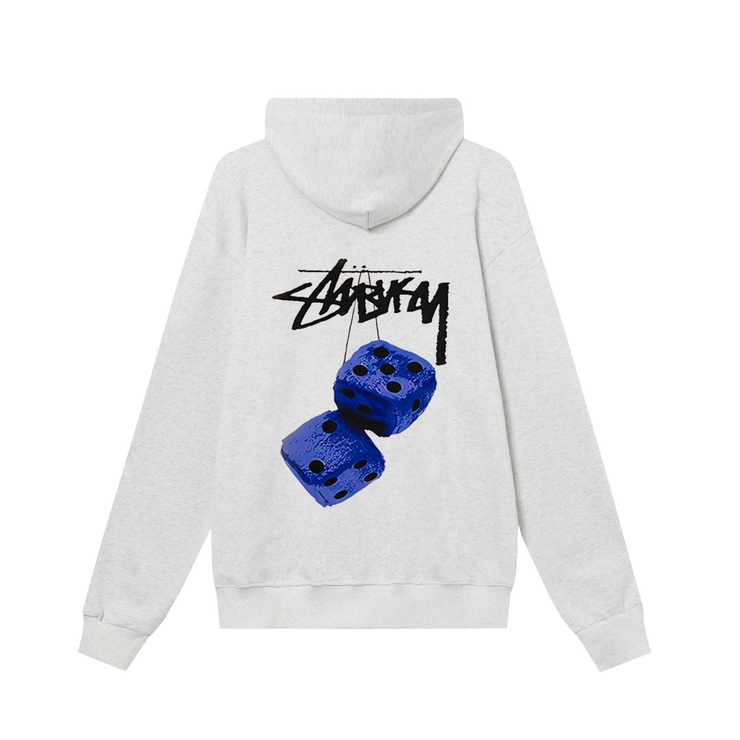 STUSSY スタシー ダイスアルファベットプリント ズッパーフーディージャケット HN305 グレー