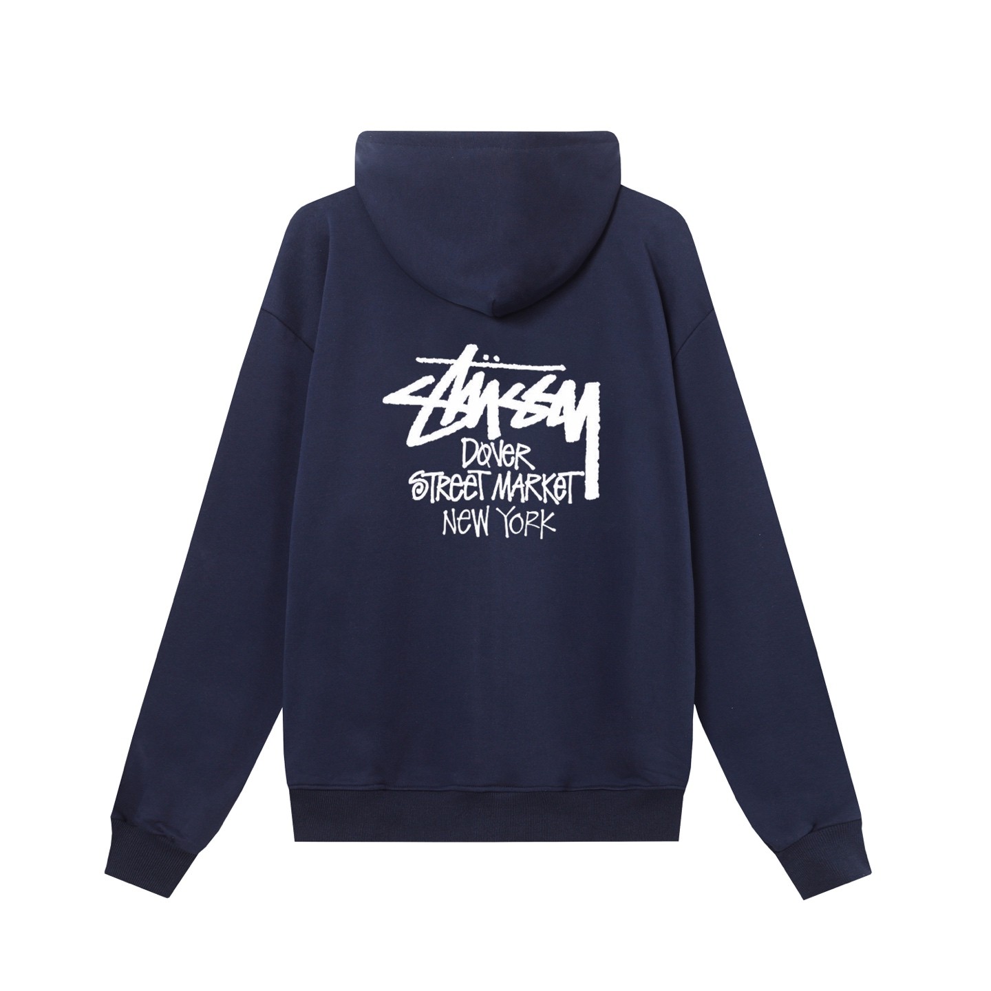 STUSSY スタッシー DSM都市限定シリーズ NEW YORK プリント ジップアップ フーデッドジャケット HN322 ネイビー