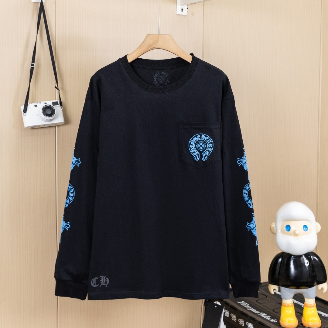 Chrome Hearts クロムハーツ ヘビーウォッシュ加工 立体プリント ロングスリーブTシャツ