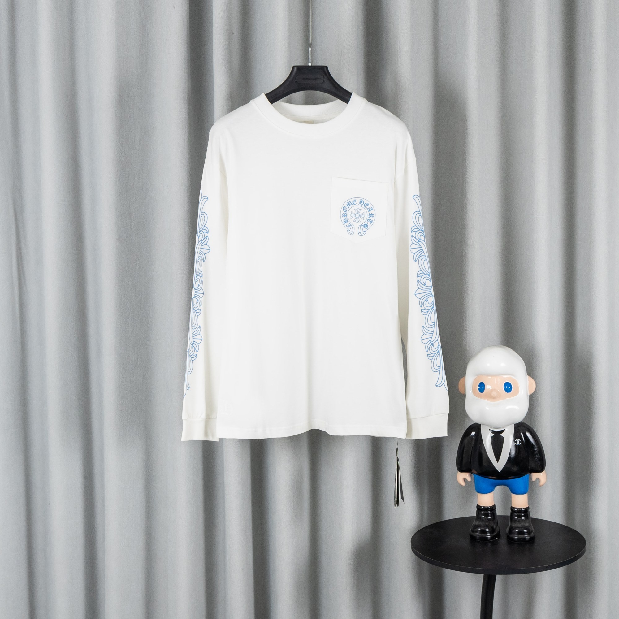 Chrome Hearts クロムハーツ 26SS春夏新作 ユニセックス ルーズフィット 320g双糸 コットン100% 長袖Tシャツ ホワイト