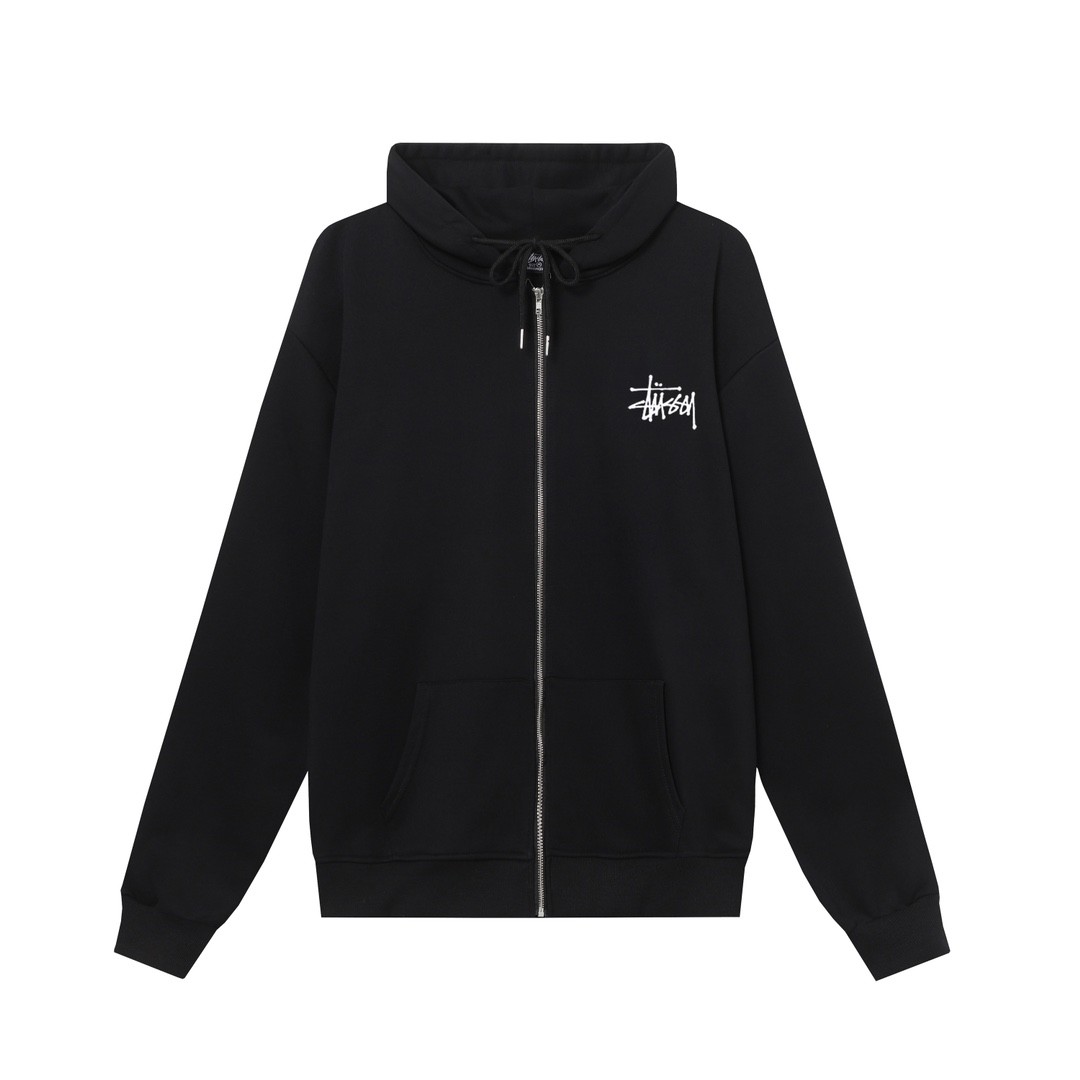 STUSSY スタシー 骰子字母印花 男女同款 拉链连帽外套 HN305 ブラック/ホワイト/ネイビー/グレー