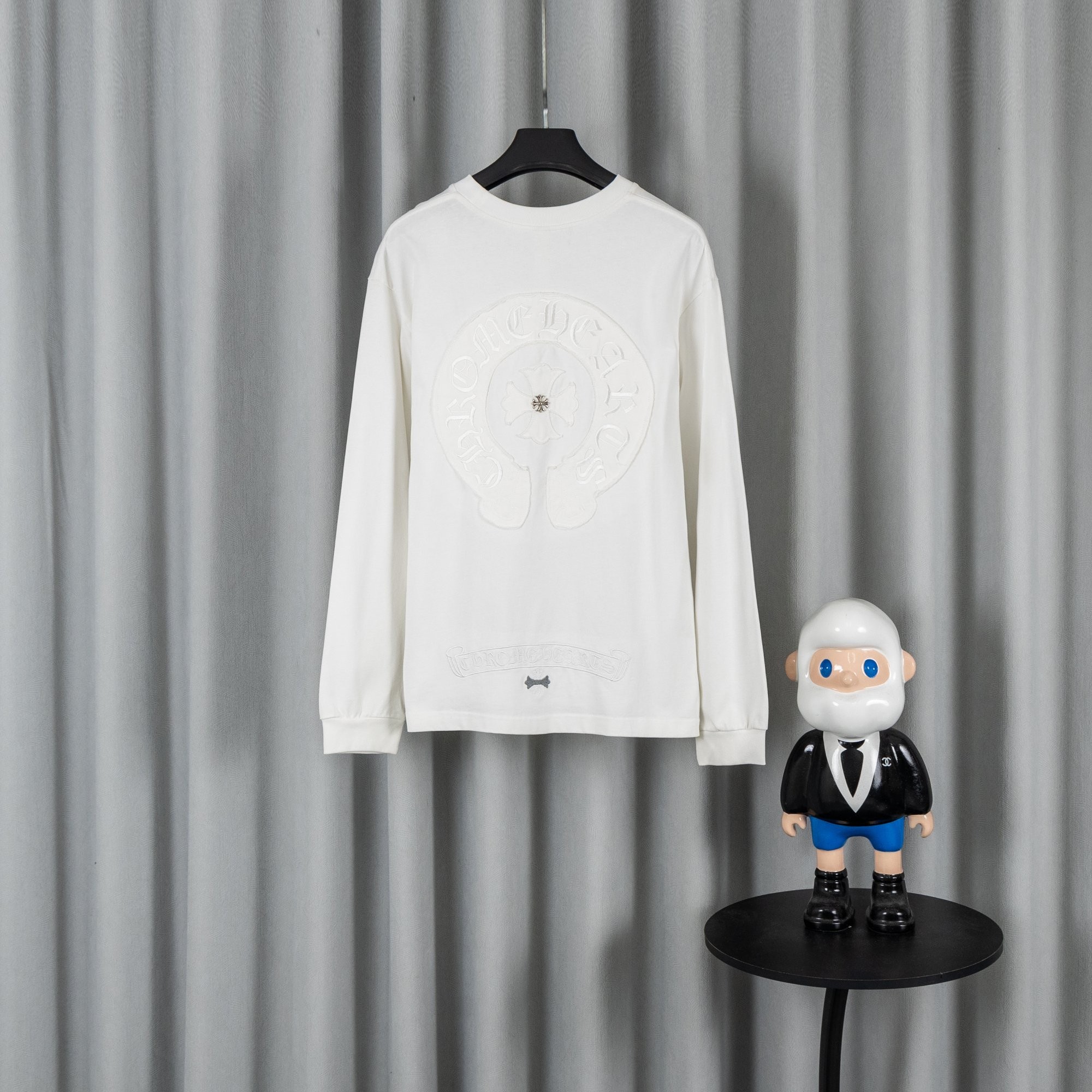 CHROME HEARTSクロムハーツ 26SS 春夏新作 ユニセックス ゆったり長袖Tシャツ オフホワイト/ブラック