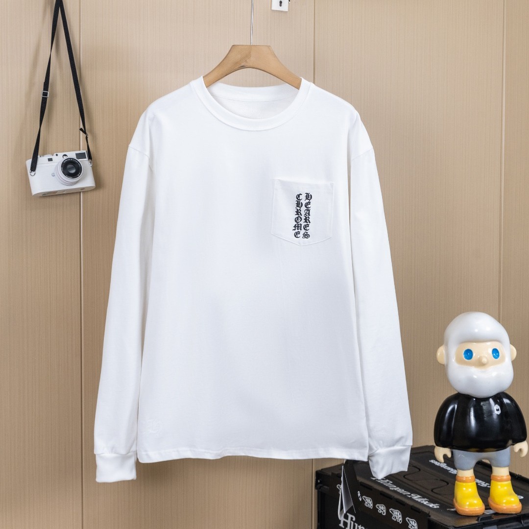 Chrome Hearts クロムハーツ CH ウォッシュ加工 立体プリント 長袖Tシャツ