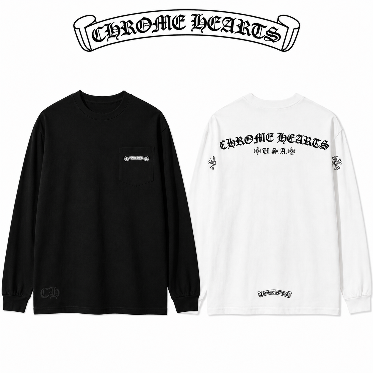 CHROME HEARTS クロムハーツ 26SS 春夏 新作 ユニセックス ルーズフィット 双糸コットン100% 長袖Tシャツ