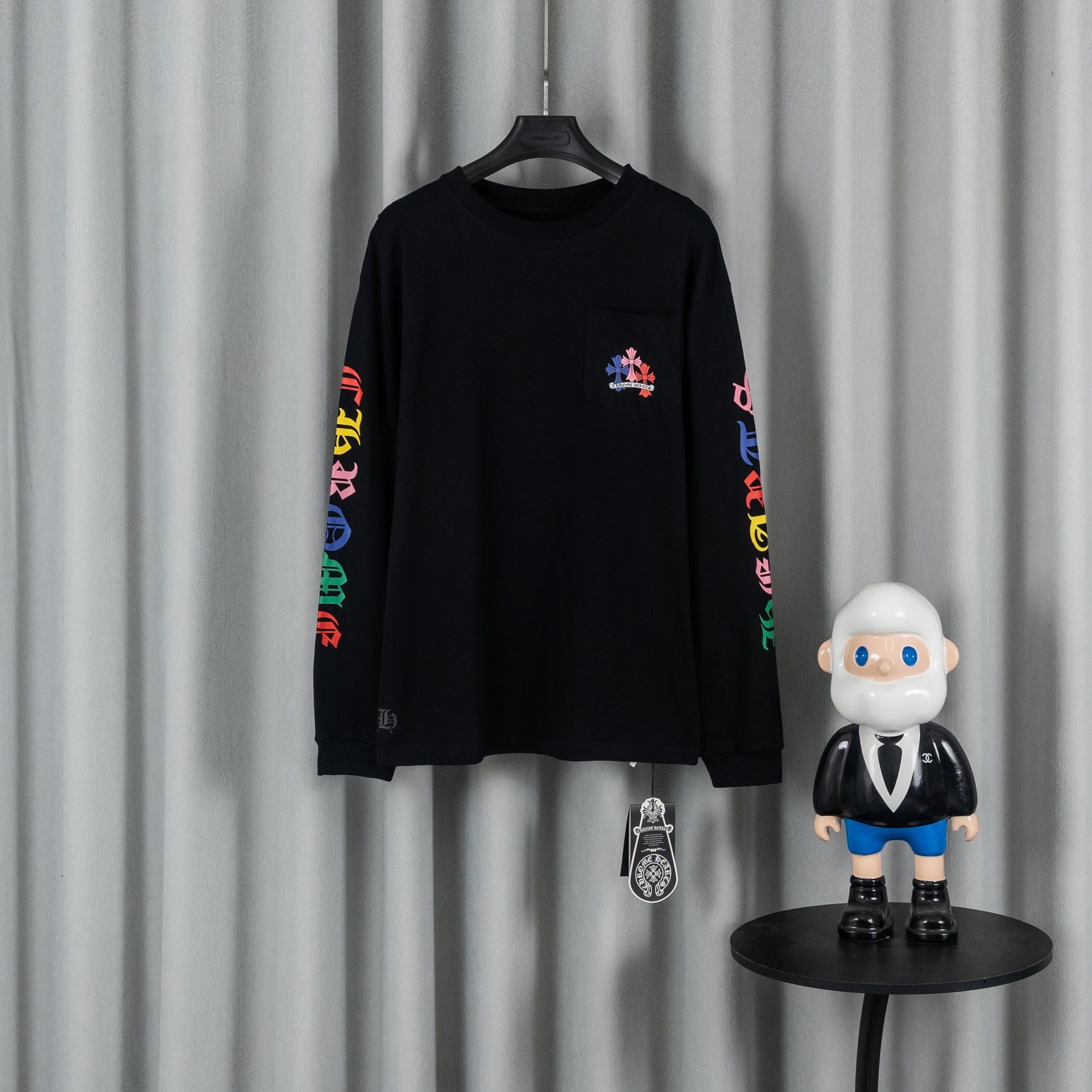 CHROME HEARTS クロムハーツ 26SS 新作 ユニセックス ゆったり長袖Tシャツ - ブラック/ホワイト