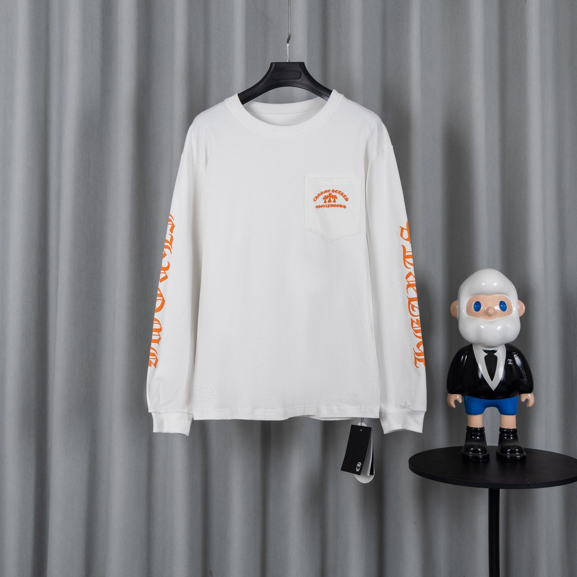 Chrome Hearts クロムハーツ 26SS 新作 ユニセックス ゆったりフィット 長袖Tシャツ (ホワイト/ブラック) - 綿100% ダブルストレッチ素材 (320g)
