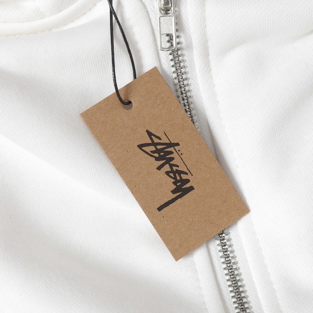 STUSSY スタシー クラウンパターン&アルファベットプリント 男女兼用 フード付きジッパージャケット HN310