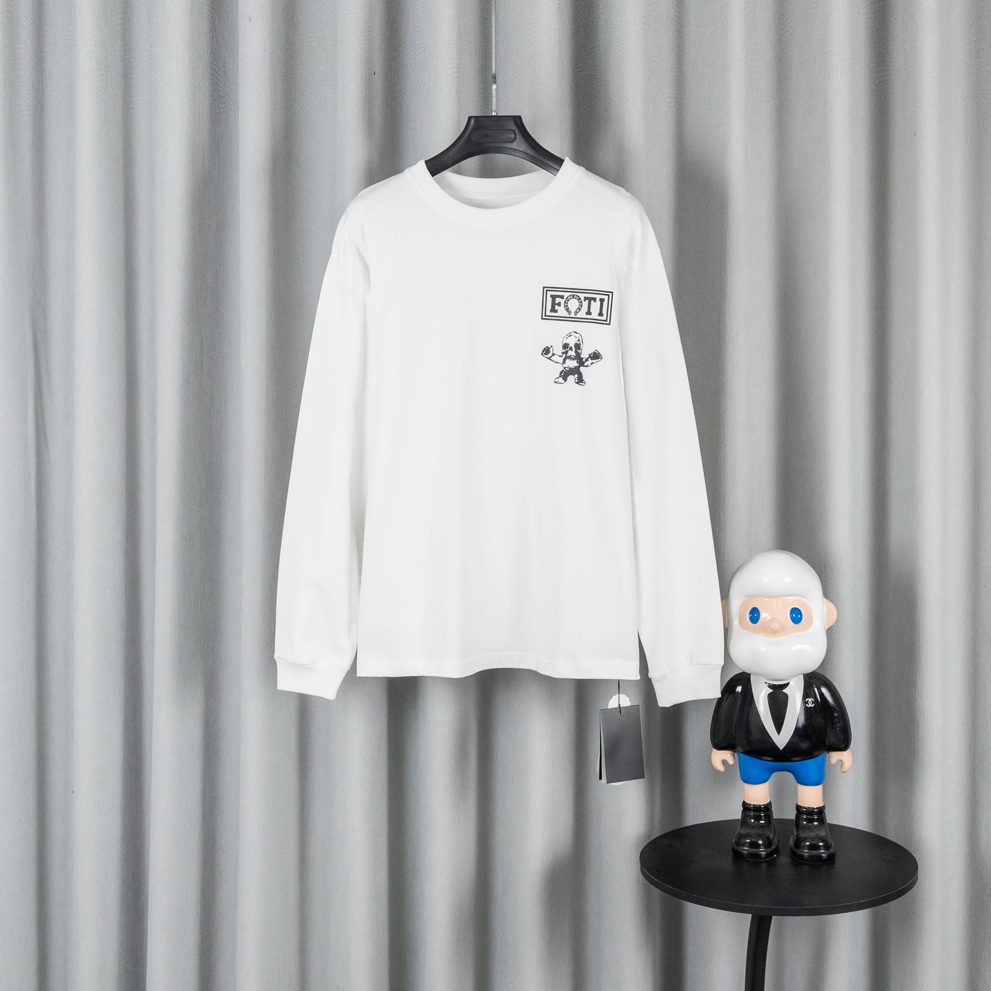 Chrome Hearts クロムハーツ 26SS 春夏 新作 ユニセックス ルーズフィット 320g 双糸コットン100% 長袖Tシャツ ホワイト/黒