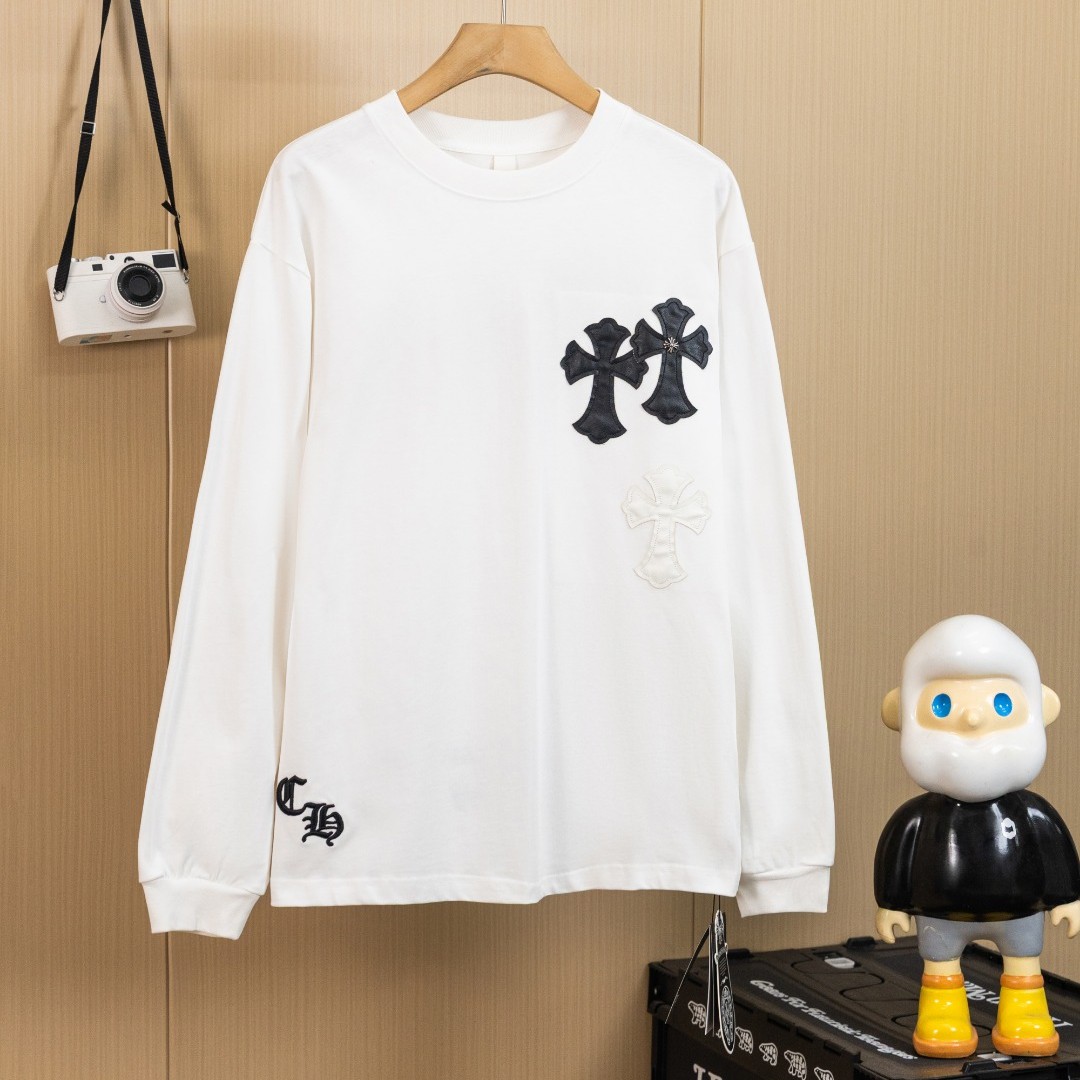 Chrome Hearts クロムハーツ ウォッシュ加工 立体デザイン ロングスリーブTシャツ