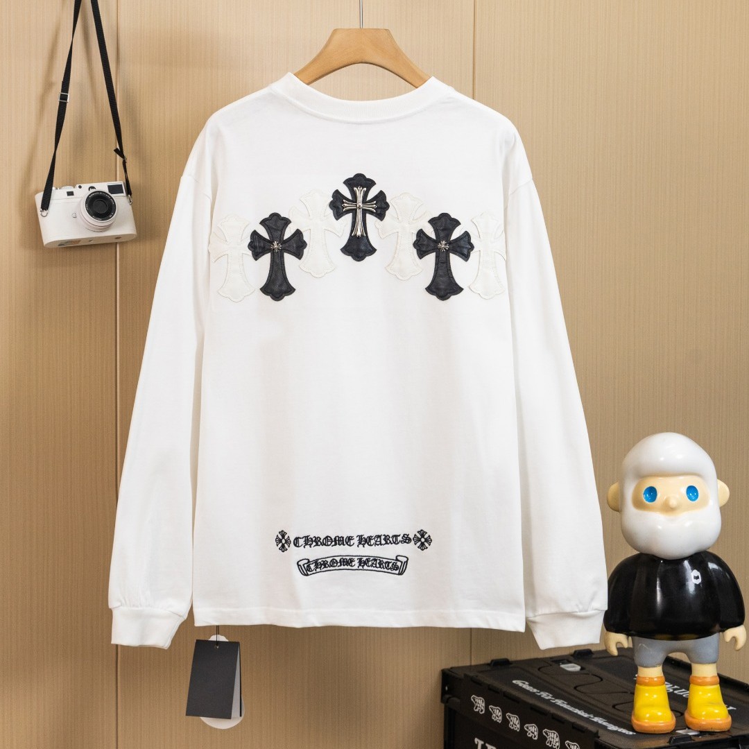 Chrome Hearts クロムハーツ ウォッシュ加工 立体デザイン ロングスリーブTシャツ