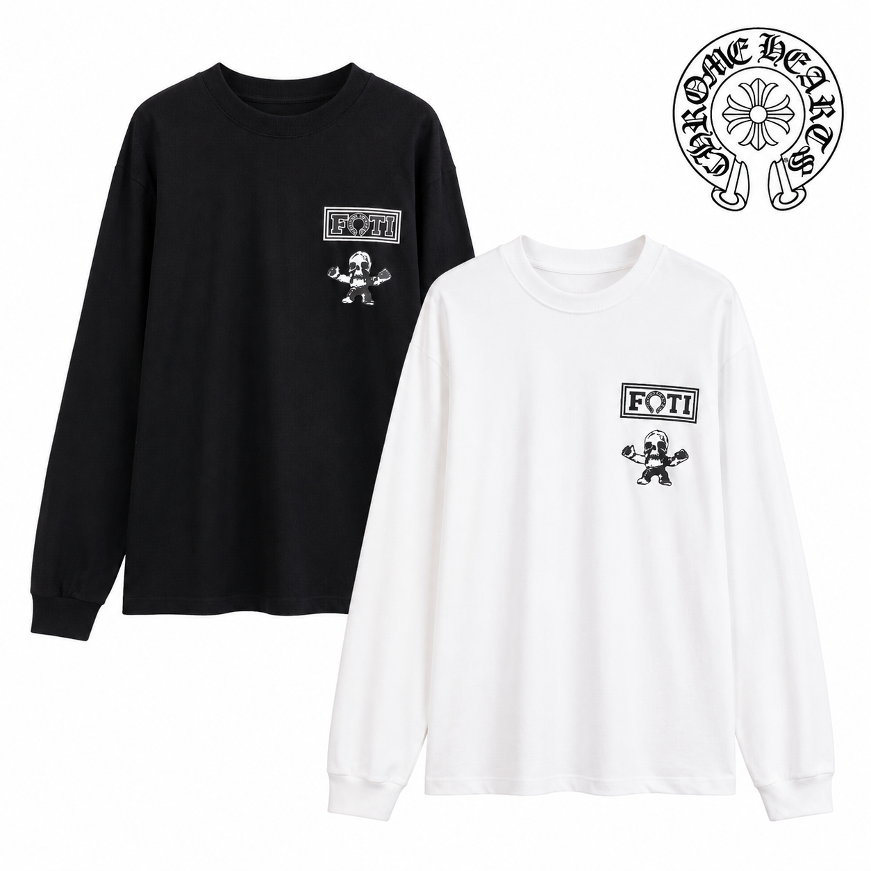 Chrome Hearts クロムハーツ ウォッシュド加工 立体プリント ロングスリーブTシャツ