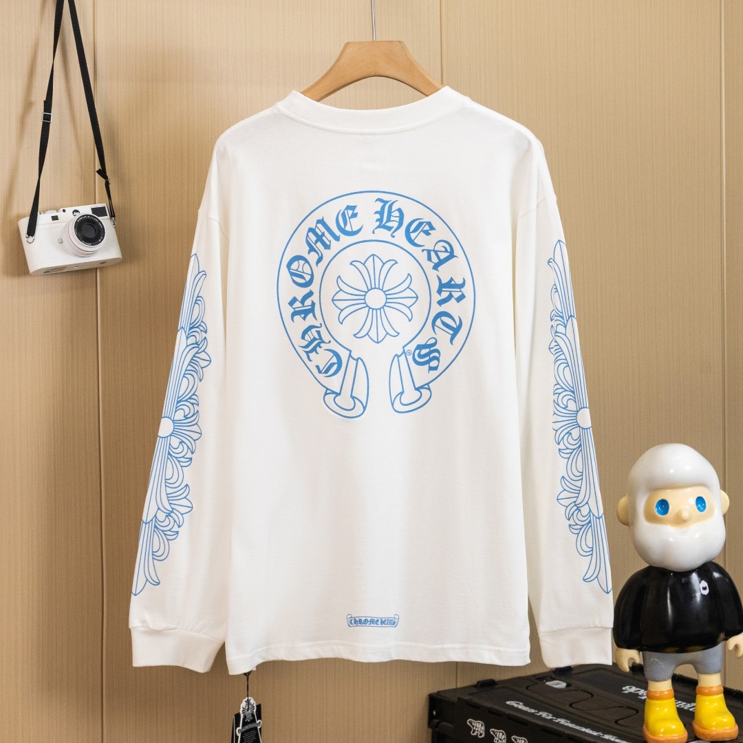 Chrome Hearts クロムハーツ こだわりのウォッシュ加工 立体プリント 長袖Tシャツ