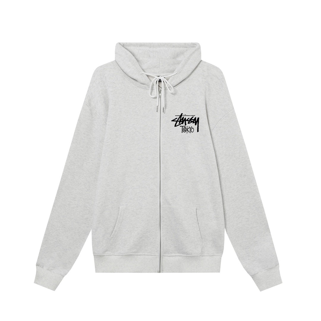 Stussy スタッシー ミラノシティ限定プリント 男女兼用 连帽フード付きフルジップスウェット