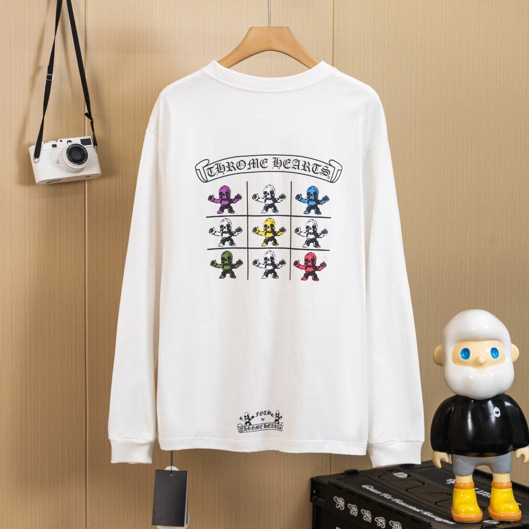 Chrome Hearts クロムハーツ ウォッシュド加工 立体プリント ロングスリーブTシャツ