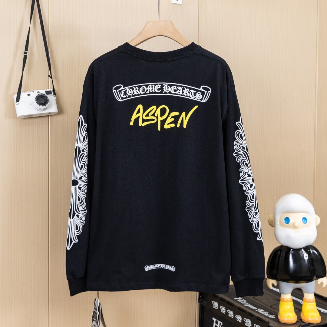 CHROME HEARTS クロムハーツ ロングスリーブTシャツ ウォッシュ加工 立体プリント