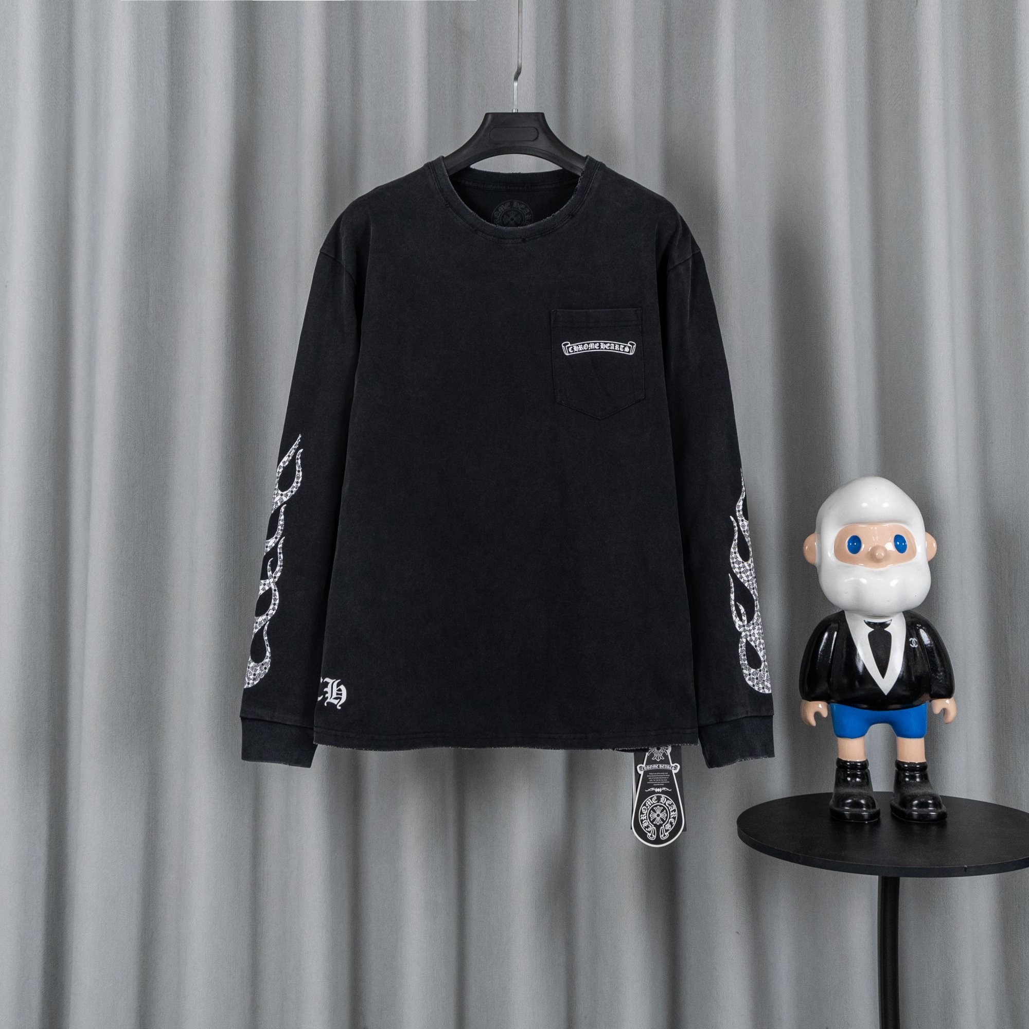 CHROME HEARTS クロムハーツ 26SS 春夏 新作 ロングスリーブTシャツ ユニセックス ウォッシュドブラック