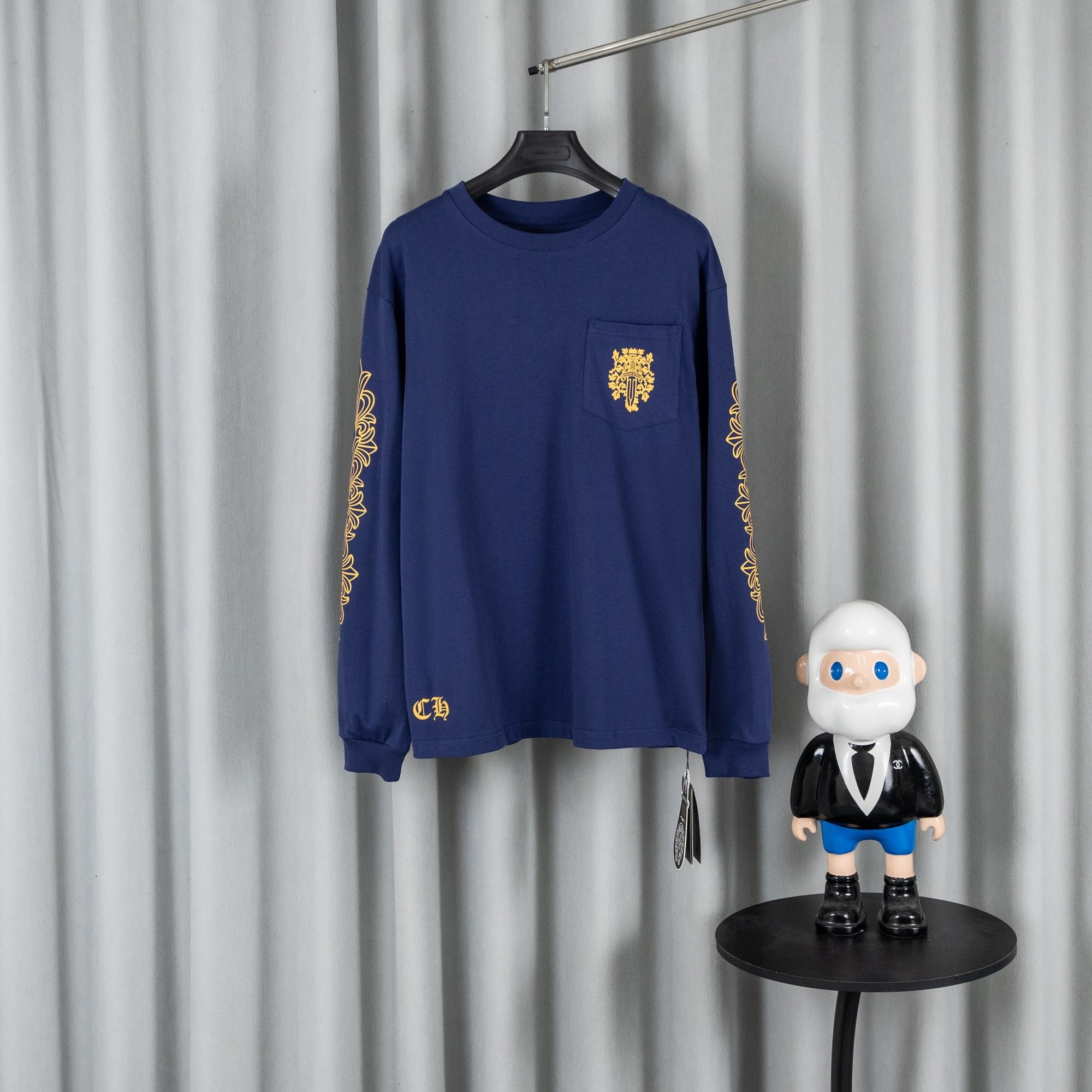 Chrome Hearts クロムハーツ 26SS 春夏 新作 ユニセックス ルーズフィット 長袖Tシャツ ネイビー
