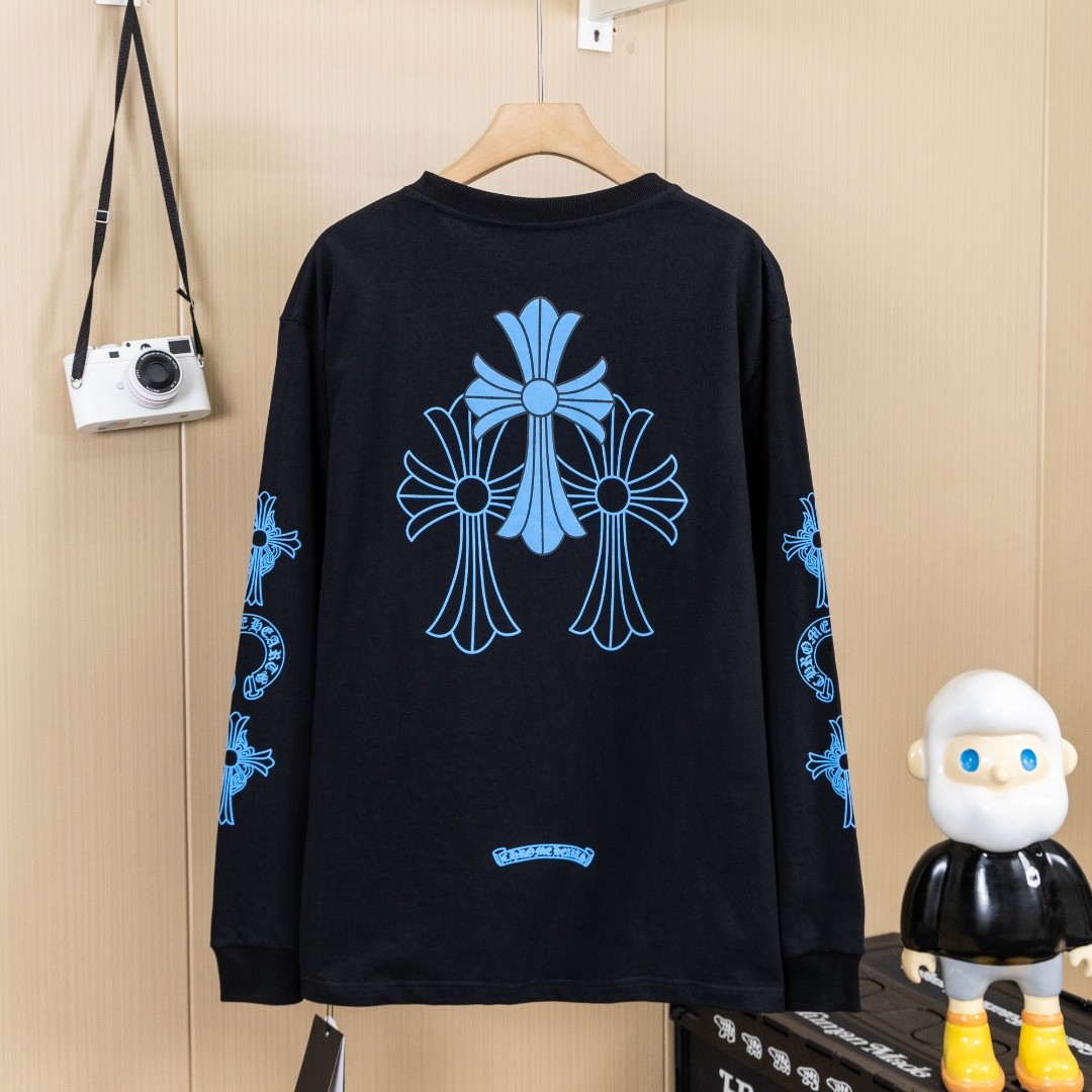 Chrome Hearts クロムハーツ ヘビーウォッシュ加工 立体プリント ロングスリーブTシャツ