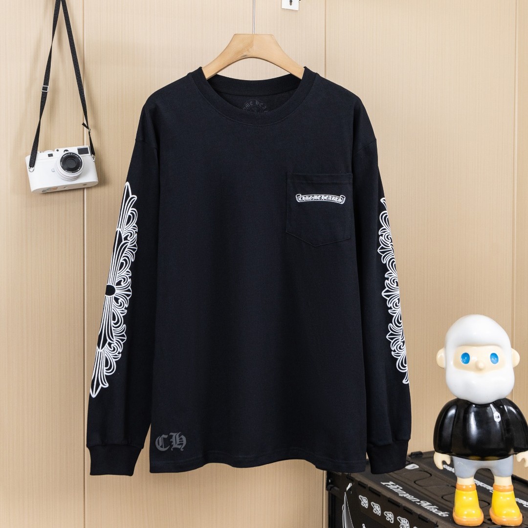 CHROME HEARTS クロムハーツ ロングスリーブTシャツ ウォッシュ加工 立体プリント