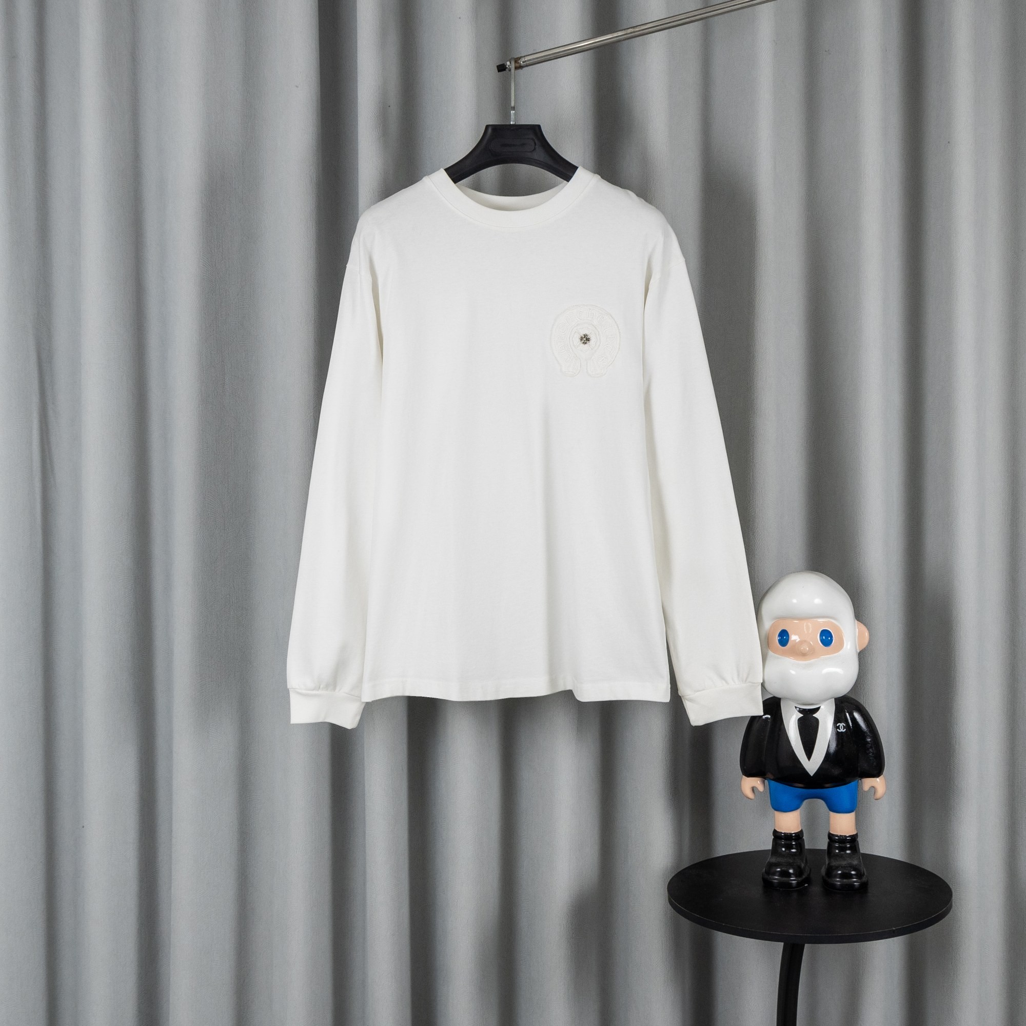 CHROME HEARTSクロムハーツ 26SS 春夏新作 ユニセックス ゆったり長袖Tシャツ オフホワイト/ブラック