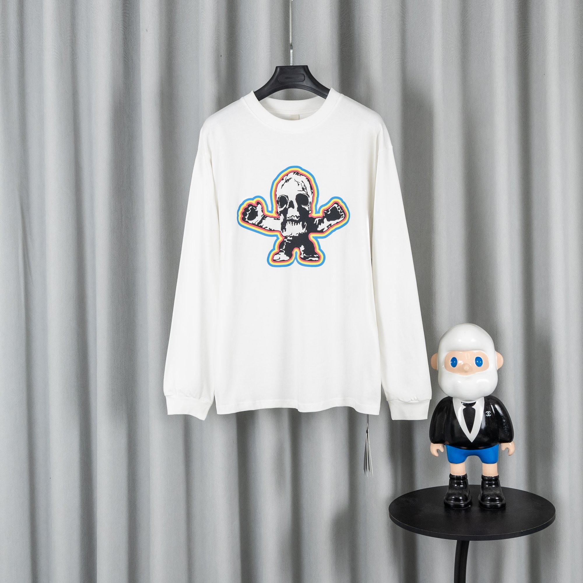 CHROME HEARTS クロムハーツ 26SS 春夏新作 ユニセックス ルーズフィット 長袖Tシャツ オフホワイト/黒