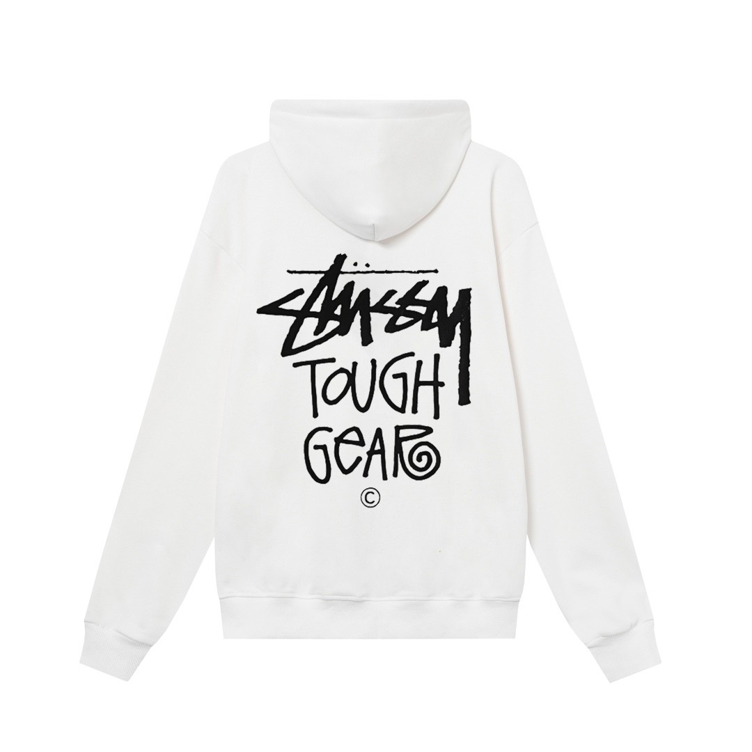 STUSSY スタシー 男女兼用 ジップアップフーデッドジャケット ロゴプリント HN308
