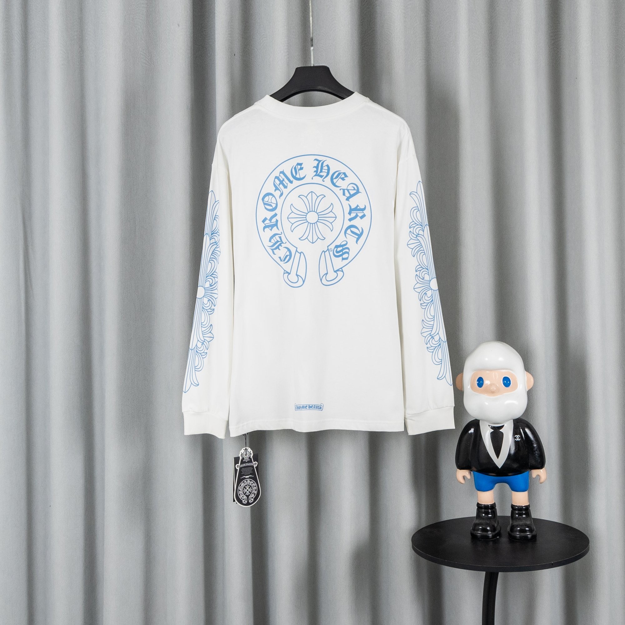 Chrome Hearts クロムハーツ 26SS春夏新作 ユニセックス ルーズフィット 320g双糸 コットン100% 長袖Tシャツ ホワイト