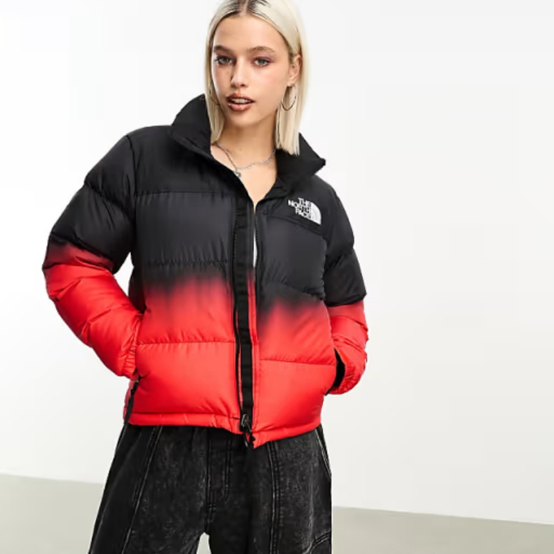 THE NORTH FACE ヌプシ ダウンジャケット レッド ディップダイ