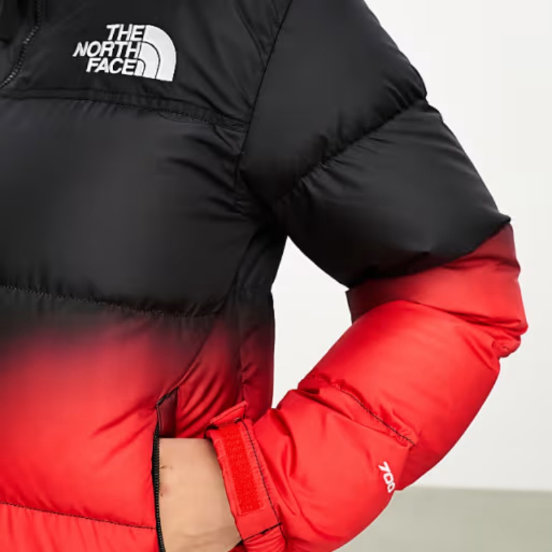 THE NORTH FACE ヌプシ ダウンジャケット レッド ディップダイ
