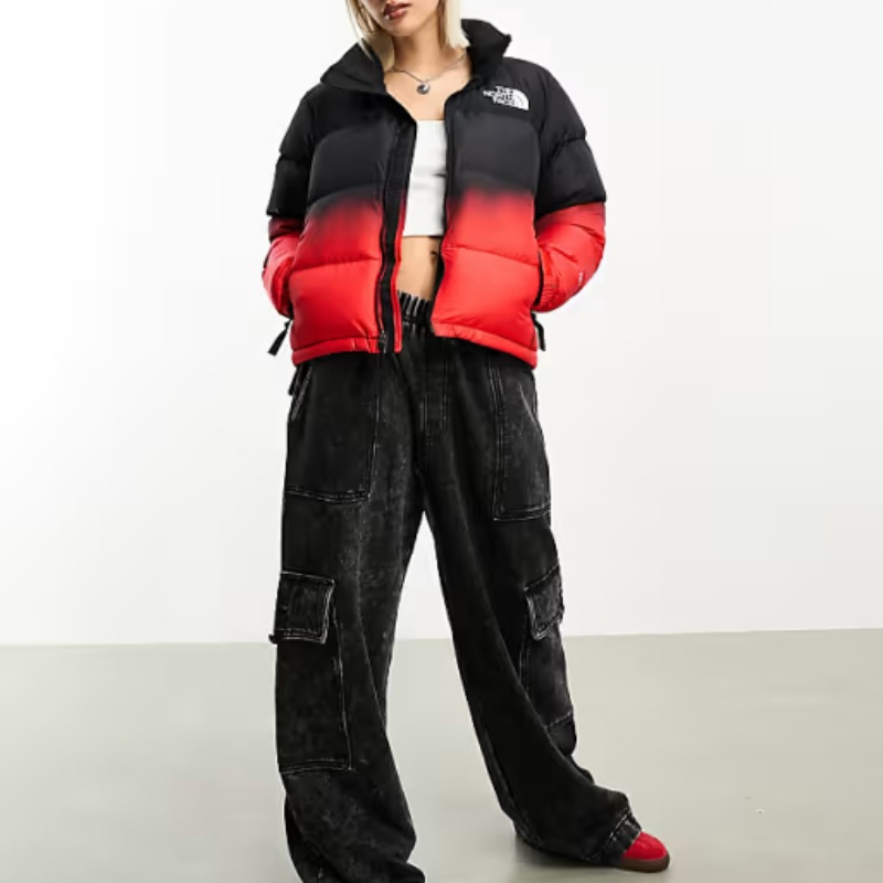 THE NORTH FACE ヌプシ ダウンジャケット レッド ディップダイ